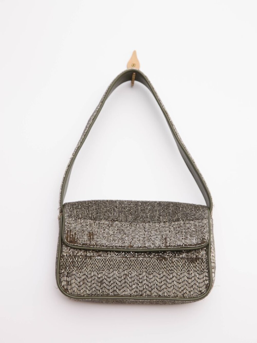 Staud Tommy Beaded Bag in Avocado - Picture 4 of 15